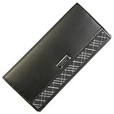 バーバリー ブラックレーベル 財布 かぶせ長財布 牛革×ポリエステル BURBERRY BLACK LABEL (ブラック)