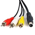 4 Pin S Video to 3 RCA TV Male Cable Lead For Laptop PC