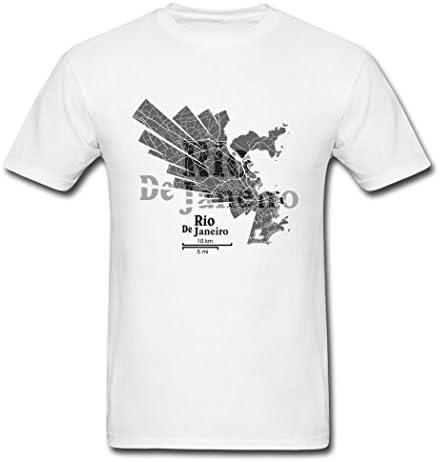 Motly New Concept Men's T-Shirt Rio De Janeiro Map White XXL