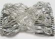 HAIR BLING WHITE & SILVER GLITZ PEARL HUGGER BEADED DOUBLE COMB 21003