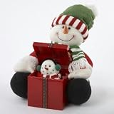 12" MUSICAL SNOWMAN W/POP-UP BABY. USES 3 "AA" BATT. (INCL). TUNE: "WINTER WONDERLAND."
