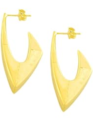 14 Karat Yellow Gold Satin/ Polished Hook Earrings
