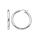 Duragold 14k White Gold Hoop Earrings, (1.1