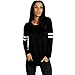 Lisingtool Women's Casual Loose Blouse Long Sleeve T-shirt (L, Black)