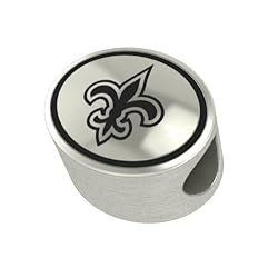 New Orleans Saints Silver NFL Bead Fits Most European Style Charm Bracelets