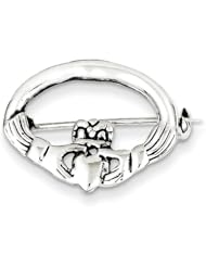 Sterling Silver Claddagh Pin 21.5mm wide x 16.5mm height