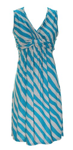 Peach Couture Fun and Trendy Knotted Twist Tank Sleeveless Striped Sundress
