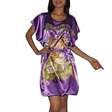 SILK COUTURE Womens Silk Long Free Flowing Blouse Top / Casual Dress - Purple - Size: M-L