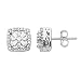 Jewelry : 10k White Gold Diamond Square Stud Earrings (1/3 cttw, I-J Color, I3 Clarity)
