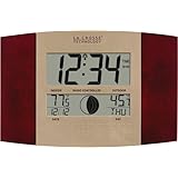 La Crosse Technology WS-8117U-IT-C Digital Wall Clock, with Temperature and Moon Phase