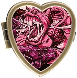 Custom Asking Alexandria Particular Bronze Two Compartment Pocket/Purse/Travel Heart Shaped Pill Box Case From ShangRa
