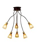 Rose Tulipe chandelier - amber, gold leaf, 220 - 240V (for use in Australia, Europe, Hong Kong etc.)