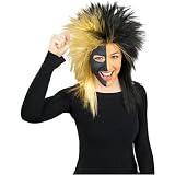 Black/Gold Sports Fanatics Adult Wig