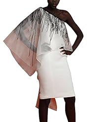 Charmeuse/Organza Cocktail Above the Knee Short Club Dress/Evening Dress/Prom Dress/Party Dress/Wedding Dress 