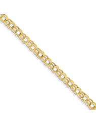 14k 7in 5.5mm Hollow Double Link Charm Bracelet