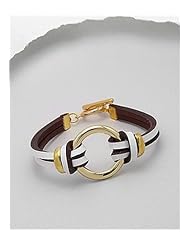 White Leather Bracelet In White Base