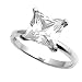 Sterling Silver w/ CZ Ring - 2mm Band Width - 11mm Face Width - Clear CZ - Size: 4-9