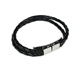 Blacklist Bracelet de Cuir noir tressé pour Homme