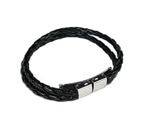 Blacklist Black leather men's Bracelet