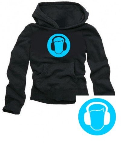 GEHÖRSCHUTZ Kapuzen Pullover KOPFHÖRER HEADSET BLACK