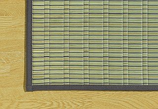 【国内最高級い草　環良草】掛川織い草花ござカーペット『風鈴』 サイズ：江戸間2畳（174×174cm) カラー：ブルー(#4106702) 