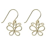 18kt Gold over Sterling Silver Small Wire Butterfly Earrings