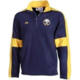 NHL Majestic Buffalo Sabres Navy Blue-Gold Clear Victory 1/4 Zip Fleece Jacket (X-Large)