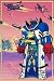 Art Poster Print - Giant Blue Robot Fires Missiles While Man Stands in His Hollow Legs - Artist: unknown- Poster Size: 28 X 19