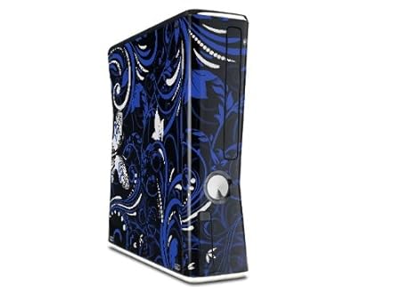 Twisted Garden Blue and White Decal Style Skin for XBOX 360 Slim Vertical