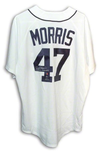 Jack Morris Detroit Tigers Autographed Majestic White Jersey with 84 WS Champs Inscription