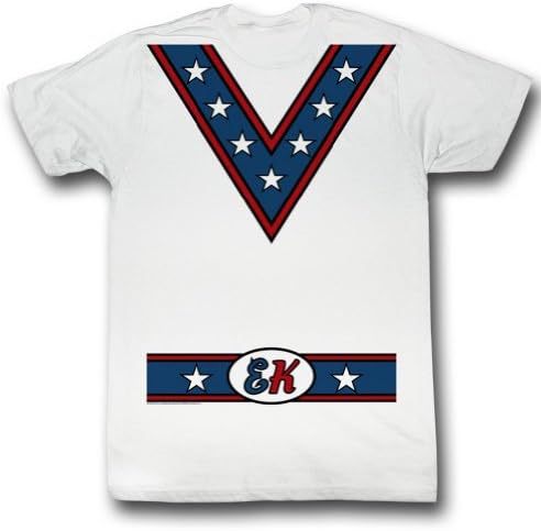 Evel Knievel American Iconic Daredevil Red White & Blue Costume Adult T-Shirt