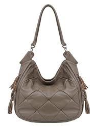 Stylish Quilt-like Design Hobo Handbag, (Oak)
