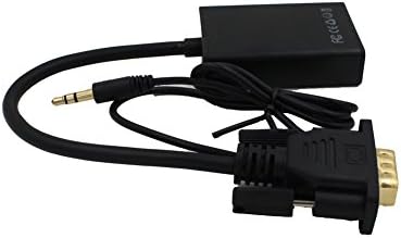 Udigital®VGA to HDMI Adapter Convertor Cable Converter with Audio support for HDTV PC Plug and Play Adapter Output TV AV HDTV and Play Adapter with Audio input for Laptop Desktop