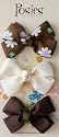 Posies Accessories Brown & Antique White Grosgrain Hair Bow Set