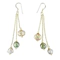 Recycled Metal Goldtone Mixed Metal Wrapped Drop Earrings