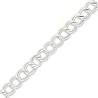 Sterling Silver 10.5mm Double Link Charm Bracelet - 7.5 Inch