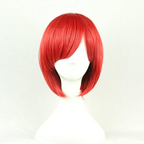 Sexy Heat Friendly Short Straight Highlights Lolita Cosplay Party Hair Wig (Color:Red,Short)