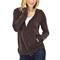 Mossimo&reg; Black Petites: Ultrasoft Hoodie Cardigan - Heather Brown