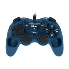 Trust GM-1520t Dual Stick USB-Gamepad blau mit 2 Joysticks, 8-Wege-Steuerkreuz, 4 Schultertasten, 12 programmierbaren Tasten und Makrofunktion, kompatibel mit PC und PS2
