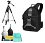 Lowepro SlingShot 300 AW (Black) Backpack + Tripod + Accessory Kit for Canon Rebel XSi, XS, T1i, XTi, 50D, 7D, Nikon D40, D60, D3000, D5000, D90, D300, D300s, D700, Olympus Evolt E-30, E-450, E-520, E-620, and Sony Alpha A230, A330, A380, A500, A550, A700 Digital SLR Cameras