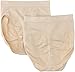 Maidenform Women's Shapewear Hi-Cut Brief 2-Pack, Latte Lift, Large