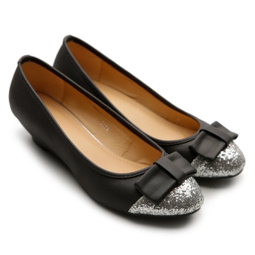 Ollio Womens Ballet Flat Loafers Low Heels Cute Comfort Ribbon Accent Multi Colored Shoes