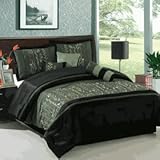 IMAGE OF 7pc Queen size Sage Petersburg Comforter set By sheetsnthings