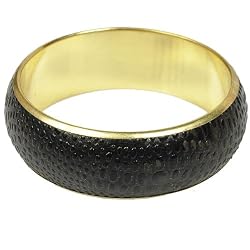 Costume Jewellery Bangles in Brass and Leatherette from India