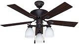 Canarm CF42NEW5ORB New Yorker Dual Mount 42-Inch Ceiling Fan with Flat Opal ....