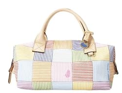 Dooney Bourke Seersucker Patchwork Duffle Bag Tote Multi