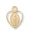 Baby Pendant Necklace Medal JMHBB Gold Plated Sterling Silver Tiny Heart Miraculous Medal Virgin Mary With 13