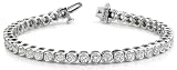 14k White Gold, Channel Set Round Diamond Tennis Bracelet, 0.99-3.87 ct. (Color: HI, Clarity: SI2)