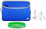 Non-OEM Amazon Kindle DX 9.7 Dual-Pocket Sleeve Case with Car Charger - Dark Blue