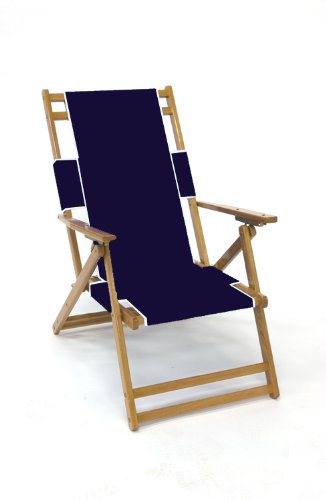 Heavy Duty Wood Beach Chair No Foot Rest - Captain Navy